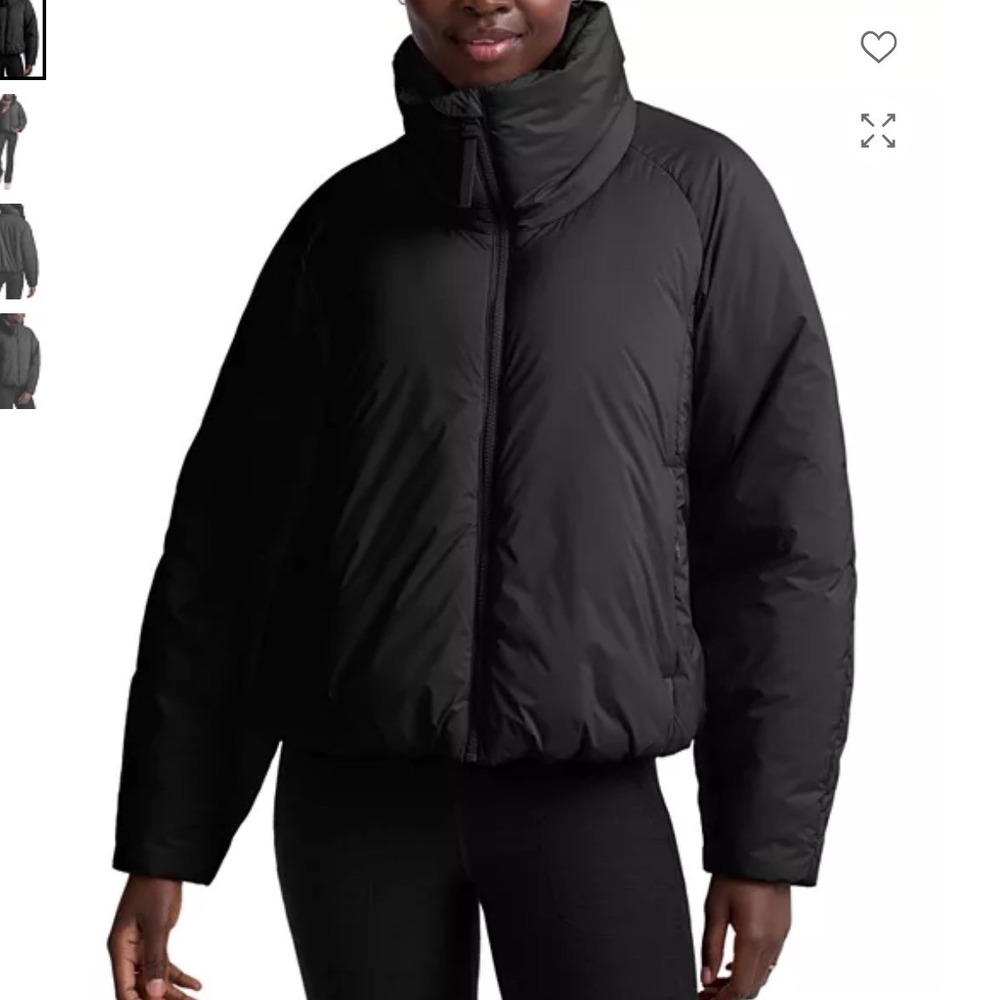 Beyond Yoga Womens Black Full Zip Puffer Jacket AE2287 Funnel Neck Size Small NW